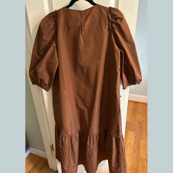 ZARA Voluminous Taffetta Dress – Brown (ZW Collection) - Picture 2 of 4